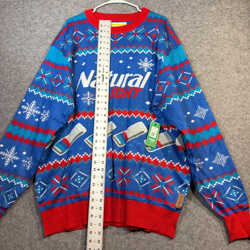 Tipsy Elves‎ Natural Light Ugly Christmas Sweater Mens 4XL Blue Beer NIP